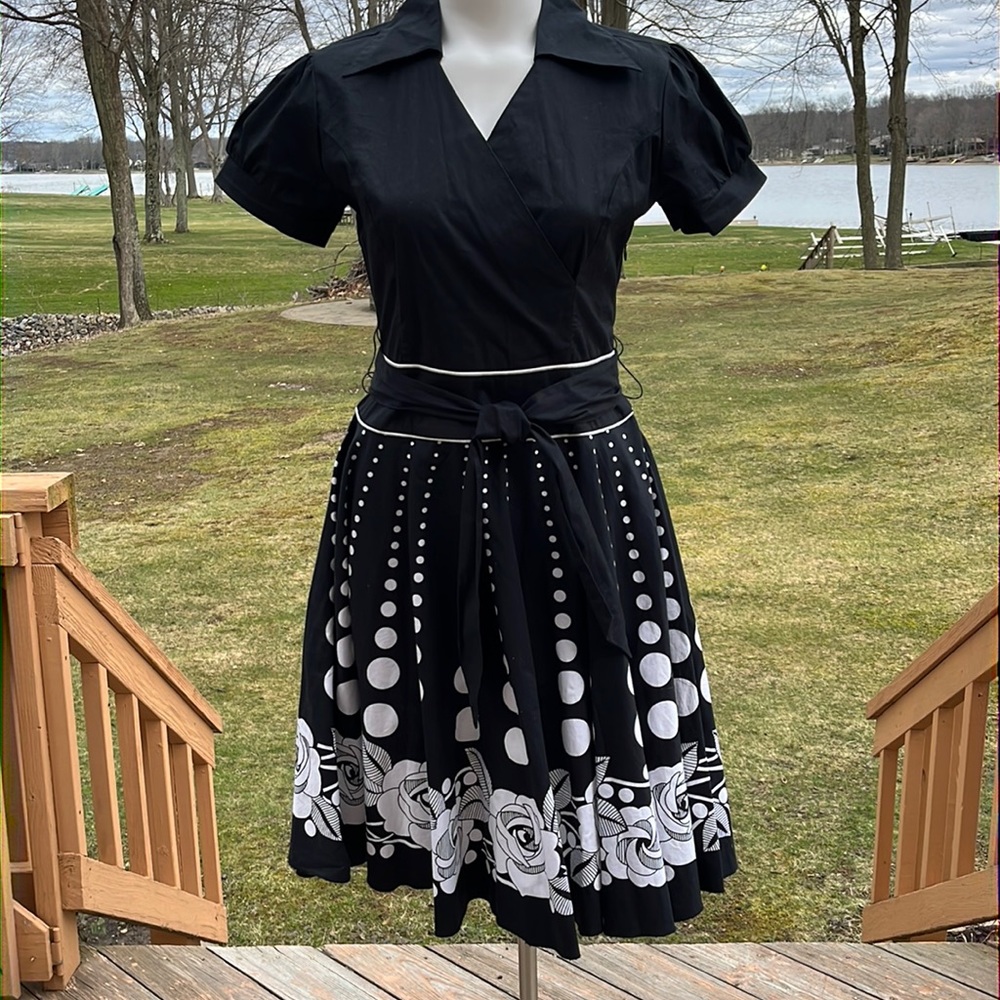 Vintage Jody California bl & wh dress 7